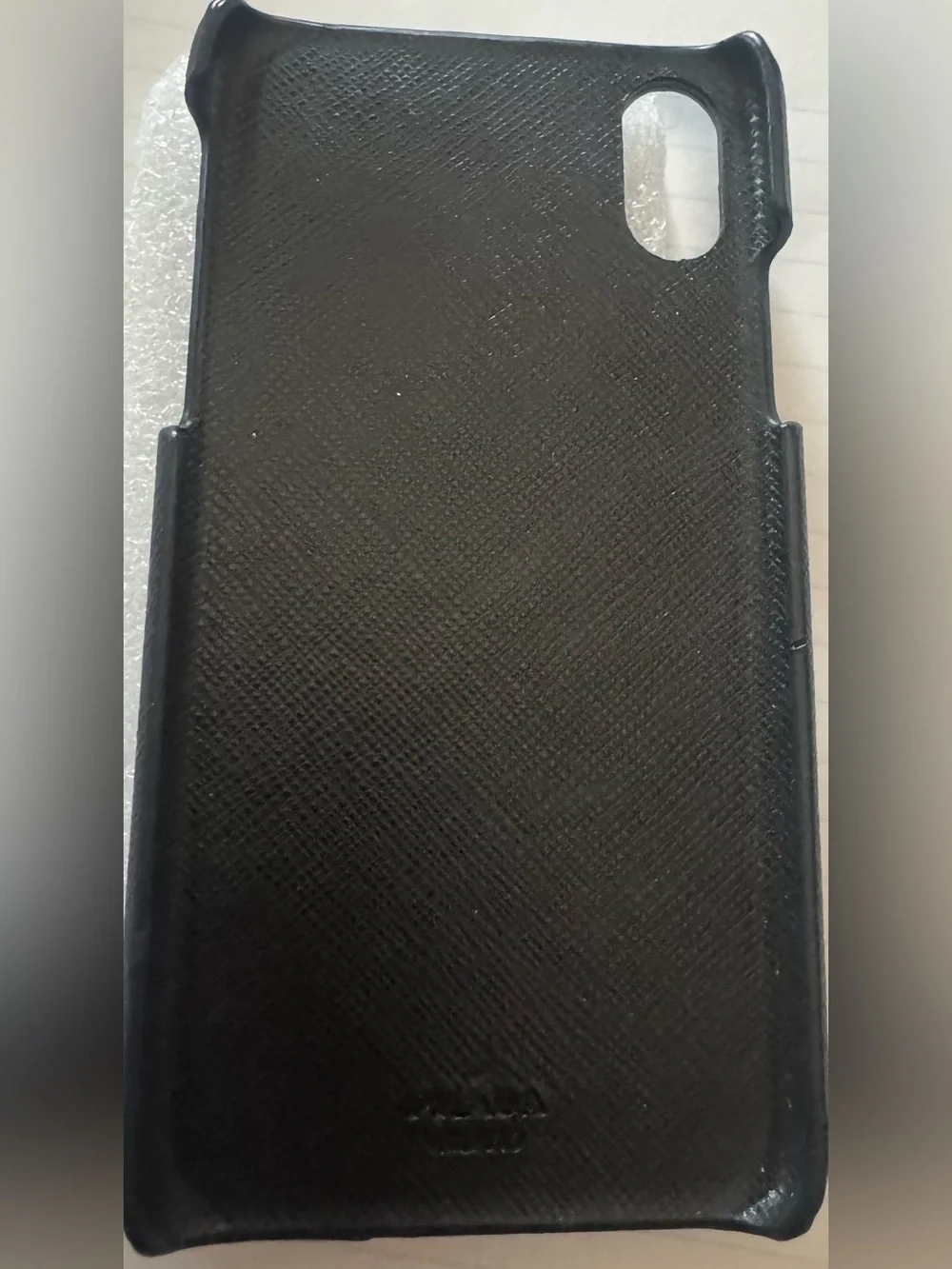 Prada iPhone X/XS Saffiano Leather Hard Phone Case w/Handle Strap